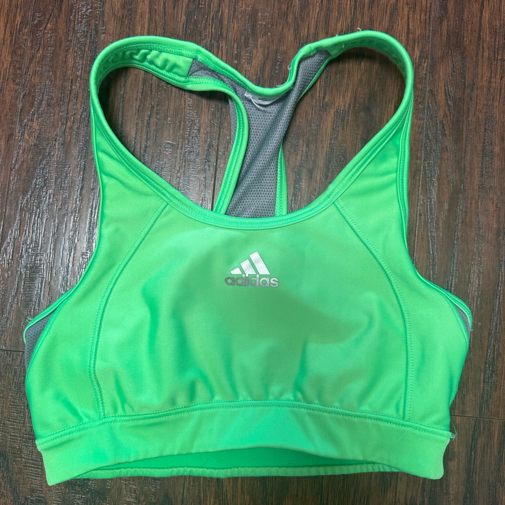 Adidas Techfit sports bra neon green